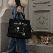 Black Premium Tote Bag - Dogs & Wine Make Everything Fine