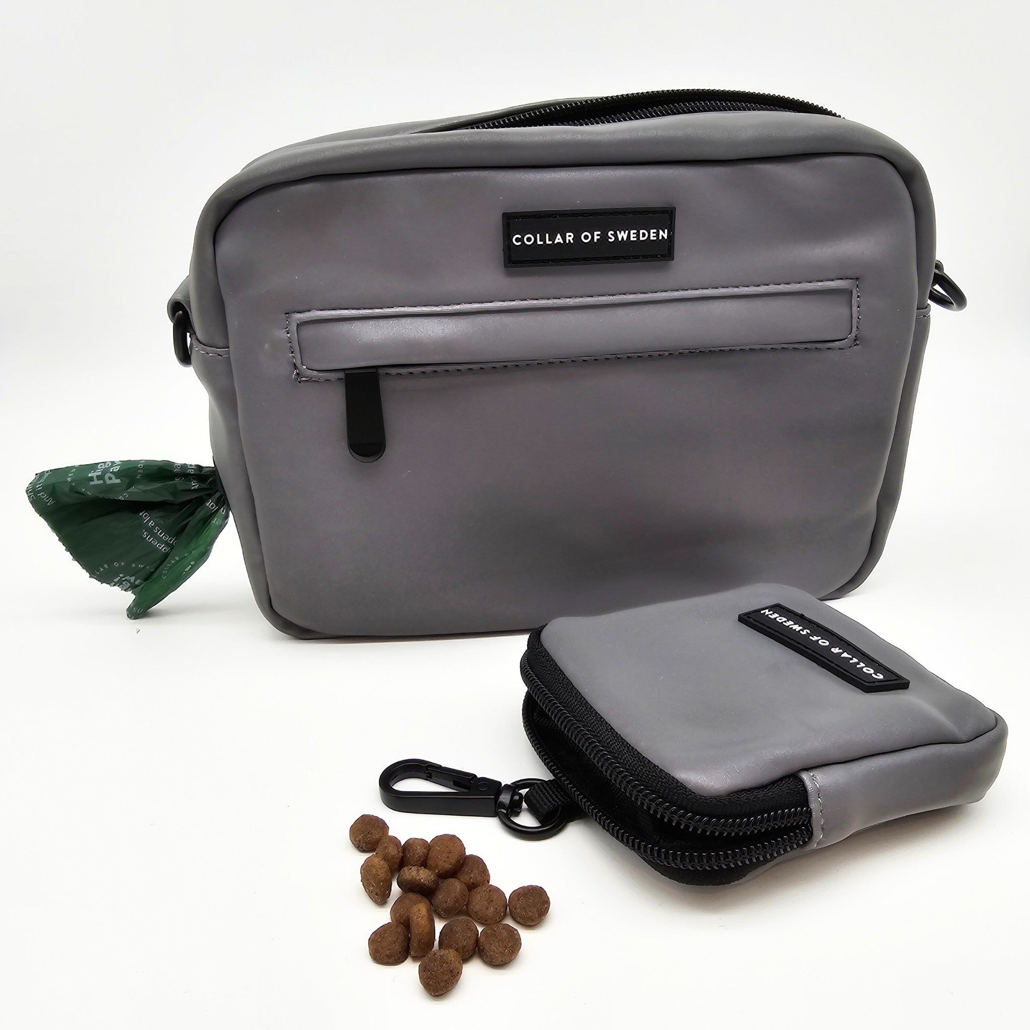 Reflekterende Sølv Hundeluftertaske - Crossbody 