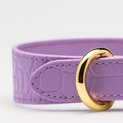 Violet Croco Dog Collar Thin