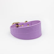 Violet Croco Dog Collar Wide